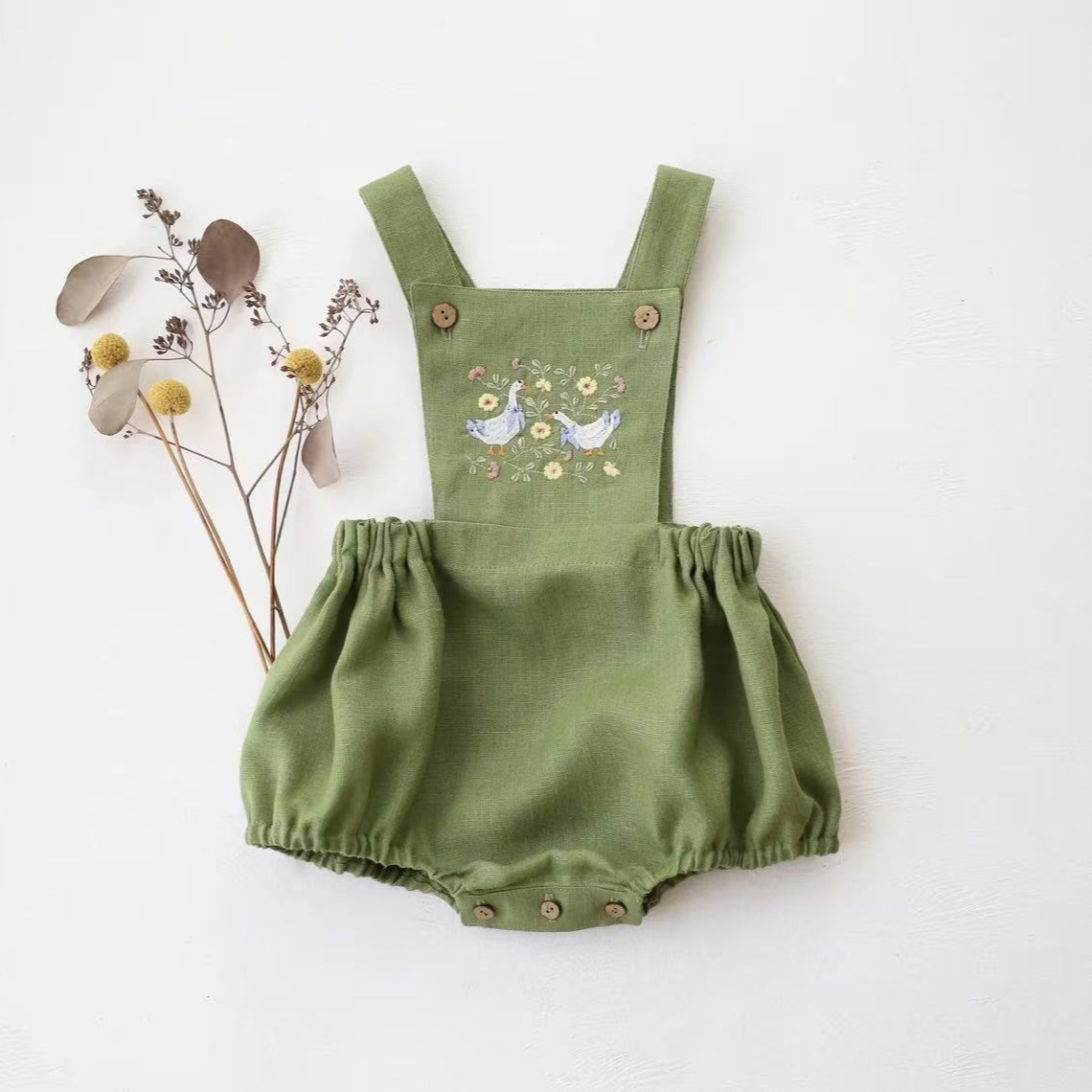 Baby Summer Linen Sleeveless Jumpsuit - Mono de Verano 2026 Estilo Campestre
