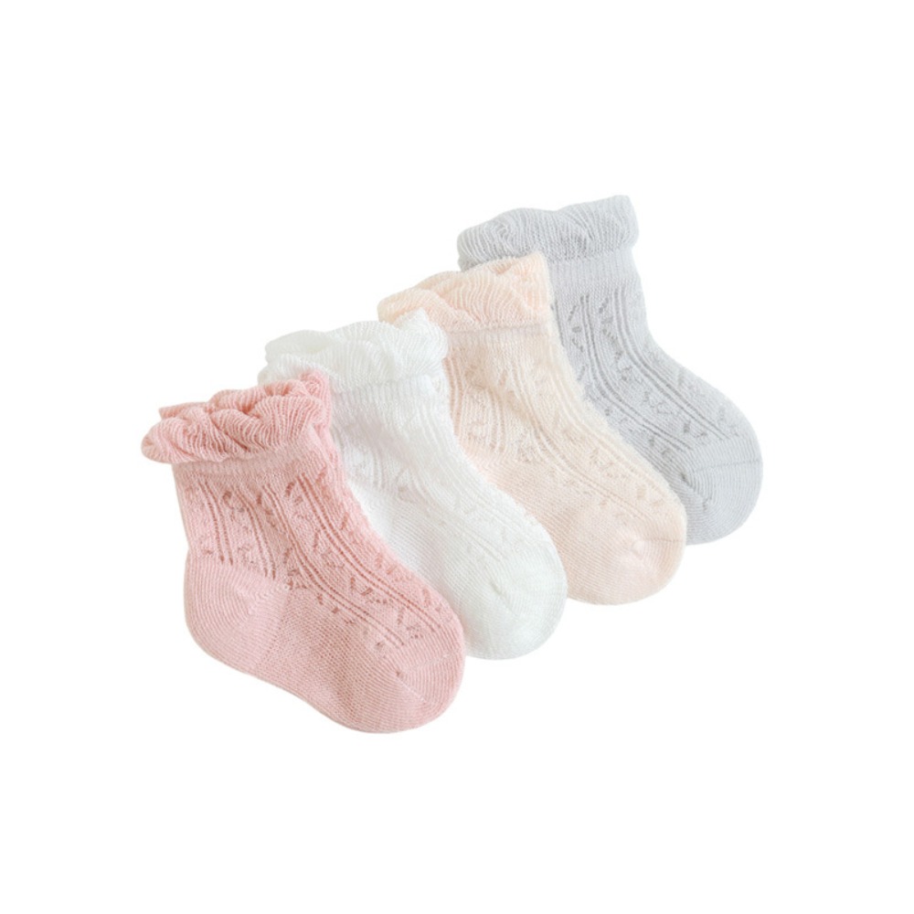 Unisex Baby Socks Non Slip - 4 pares de calcetines de algodón