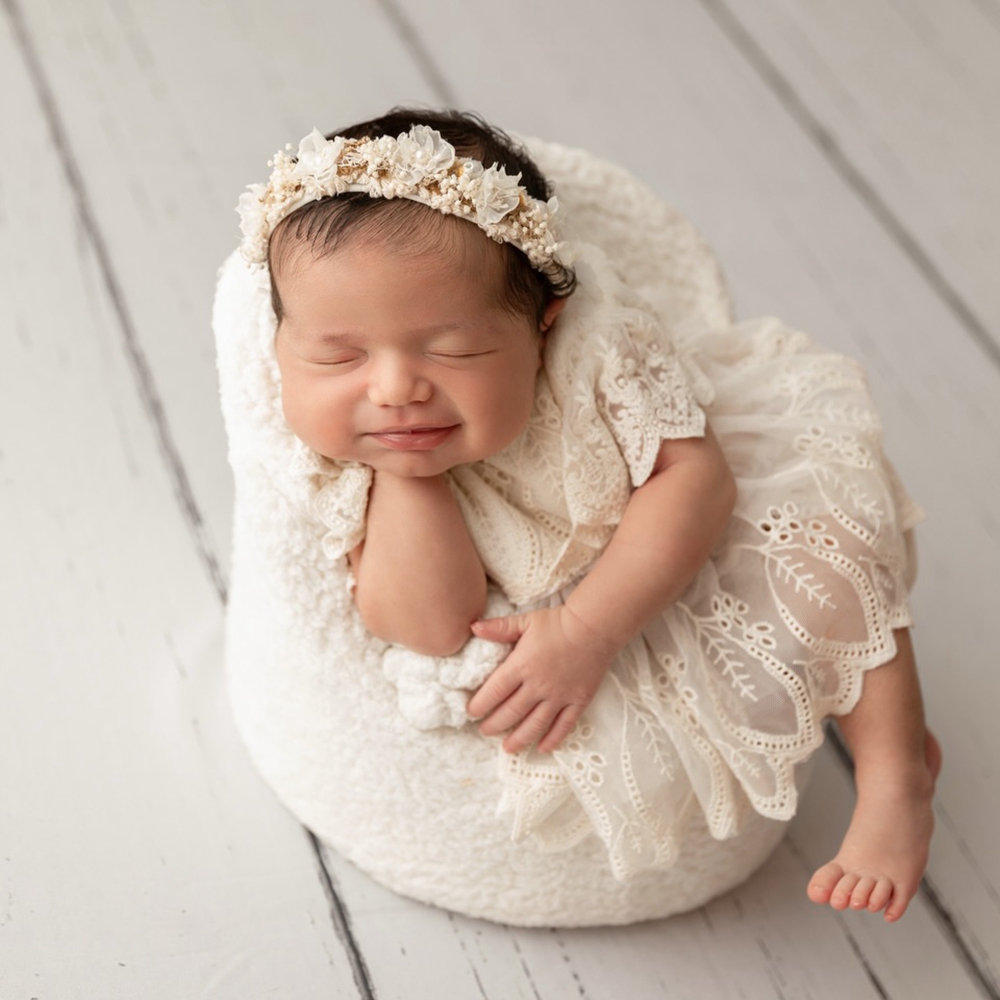 Newborn Baby Girl Romper Floral - Accesorios Profesionales para Fotografía de Recién