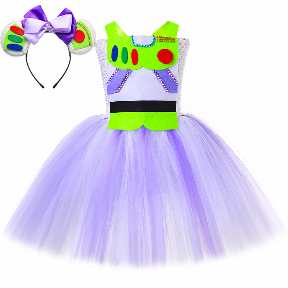 Toddler Girl Tulle Party Dress - Disfraz de Buzz Lightyear para niñas,