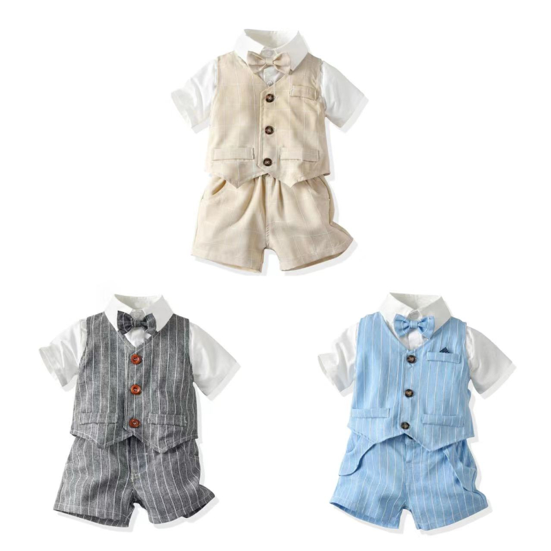 Baby Boy Suit Set Baptism - Traje de caballero británico para bebé,