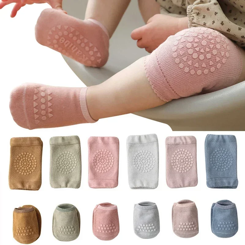 Unisex Baby Socks Non Slip - Juego de Calcetines y Rodilleras para