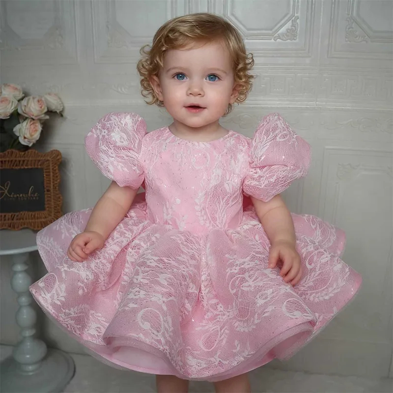 Toddler Girl Tulle Party Dress - Elegante Vestido de Encaje con Lentejuelas