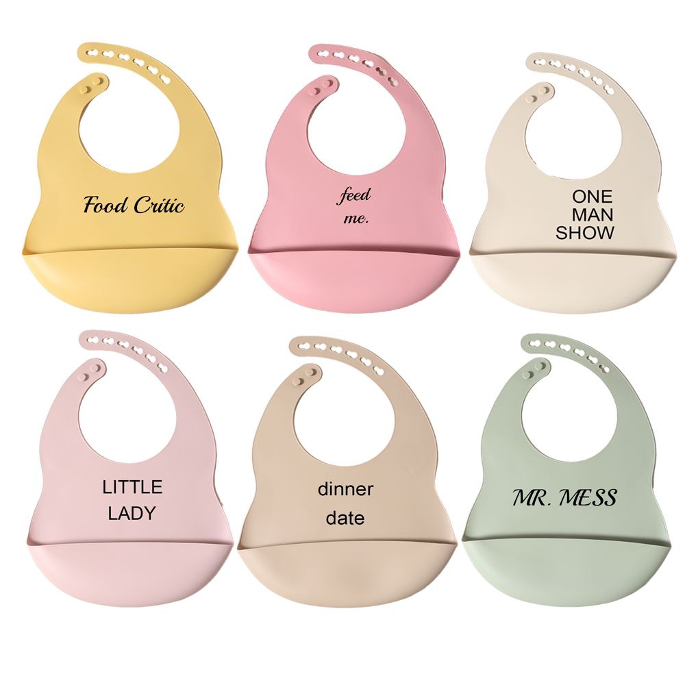 Waterproof Baby Bibs Silicone - Baberos de silicona con cita de