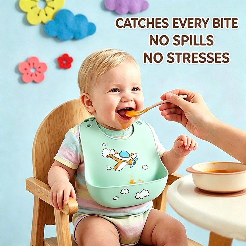 Waterproof Baby Bibs Silicone - Babero de silicona para alimentación de