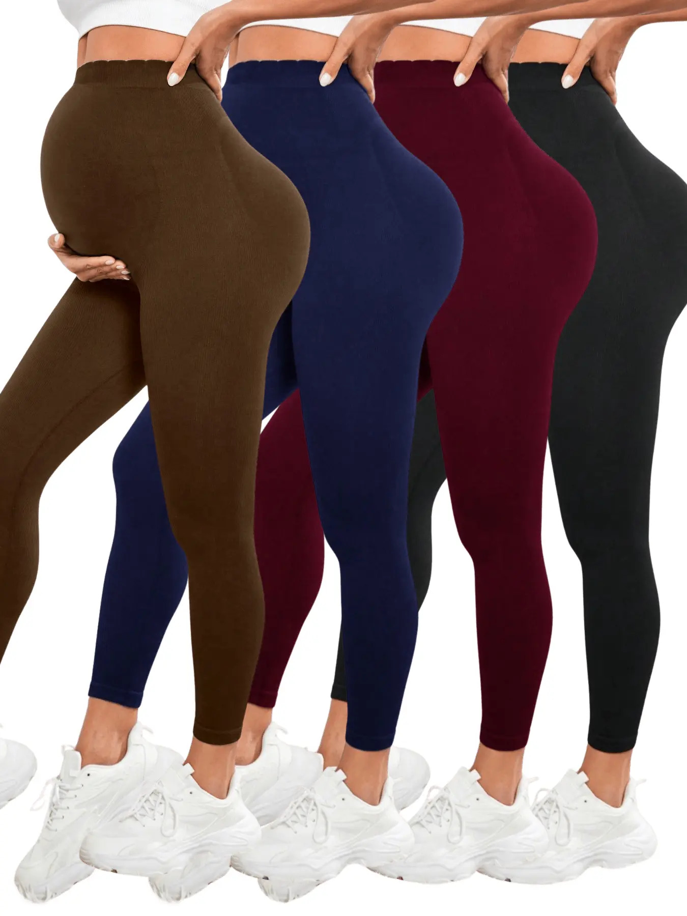 Maternity Wear - Leggings de cintura alta para embarazo,