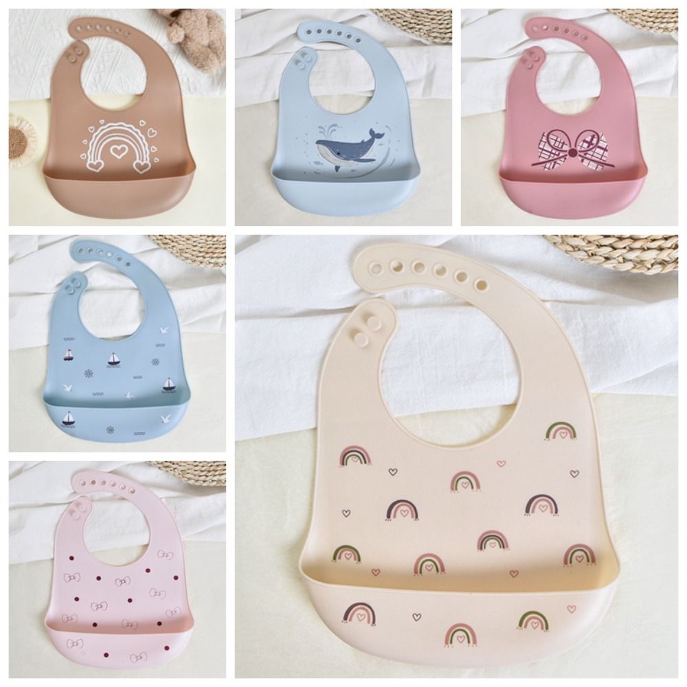 Waterproof Baby Bibs Silicone - Baberos de Silicona Suave para Bebés,