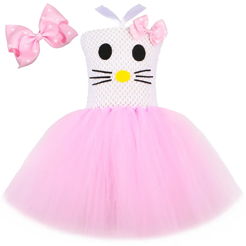 Toddler Girl Tulle Party Dress - Disfraz de gatito para niñas, vestido