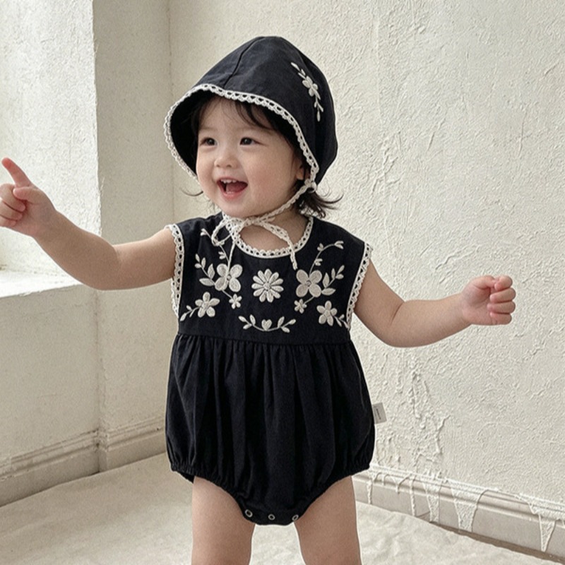 Baby Summer Linen Sleeveless Jumpsuit - ZOETOPKID, mono de verano para niñas
