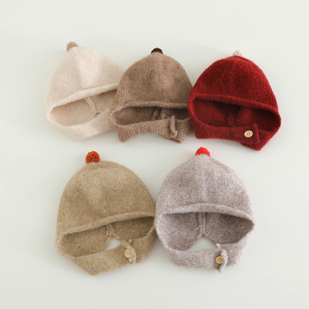 Infant Beanie Hat With Ears - Gorro tejido con orejeras para bebé,