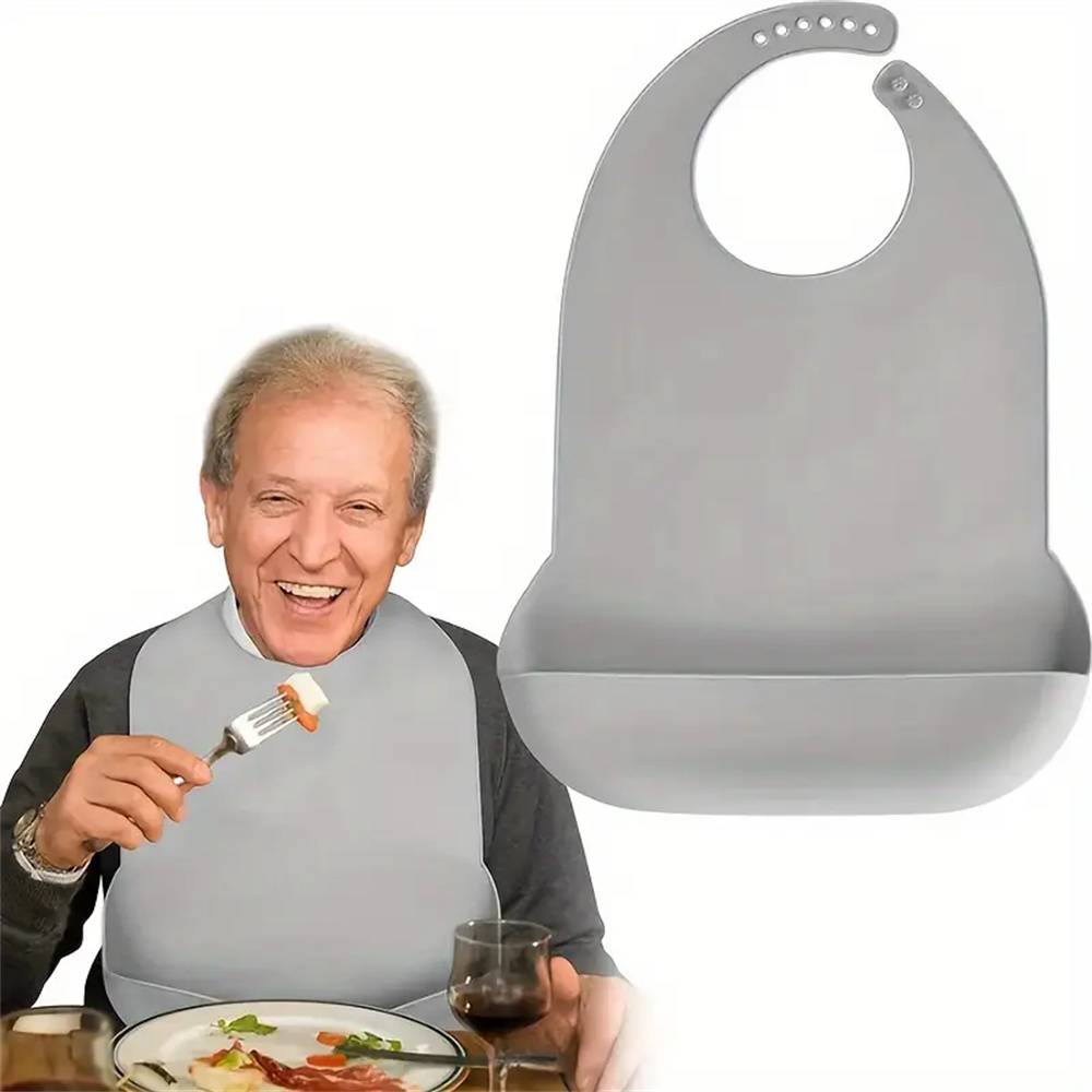 Waterproof Baby Bibs Silicone - Baberos grandes de silicona para adultos,