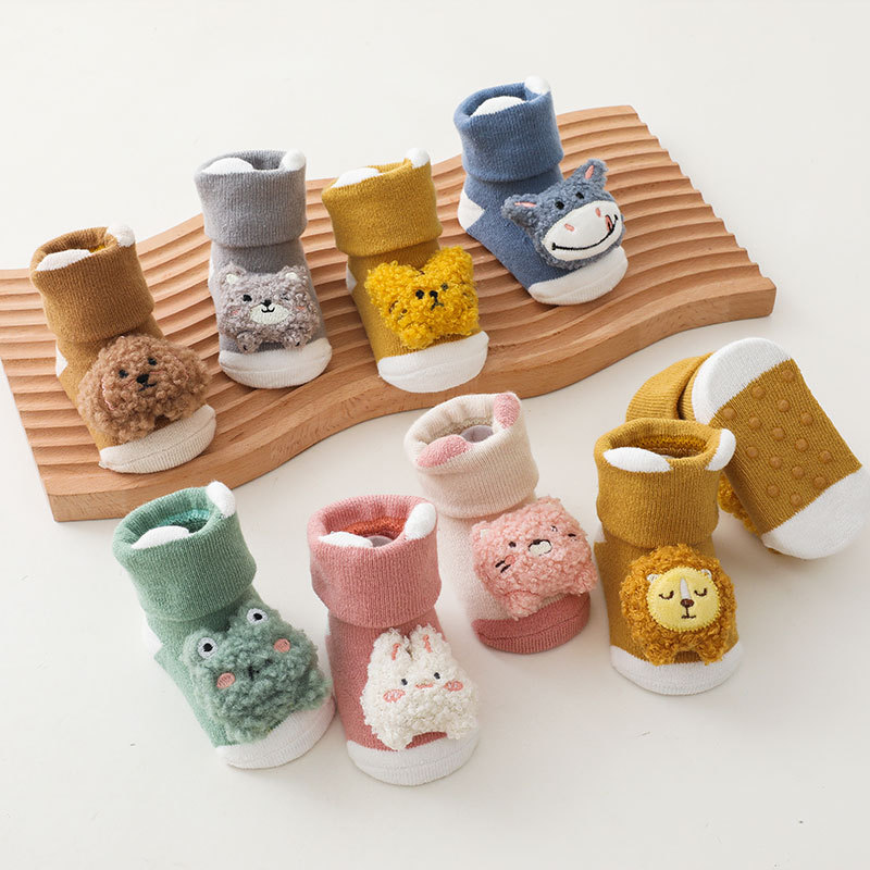 Unisex Baby Socks Non Slip - Calcetines antideslizantes con dibujos de animales