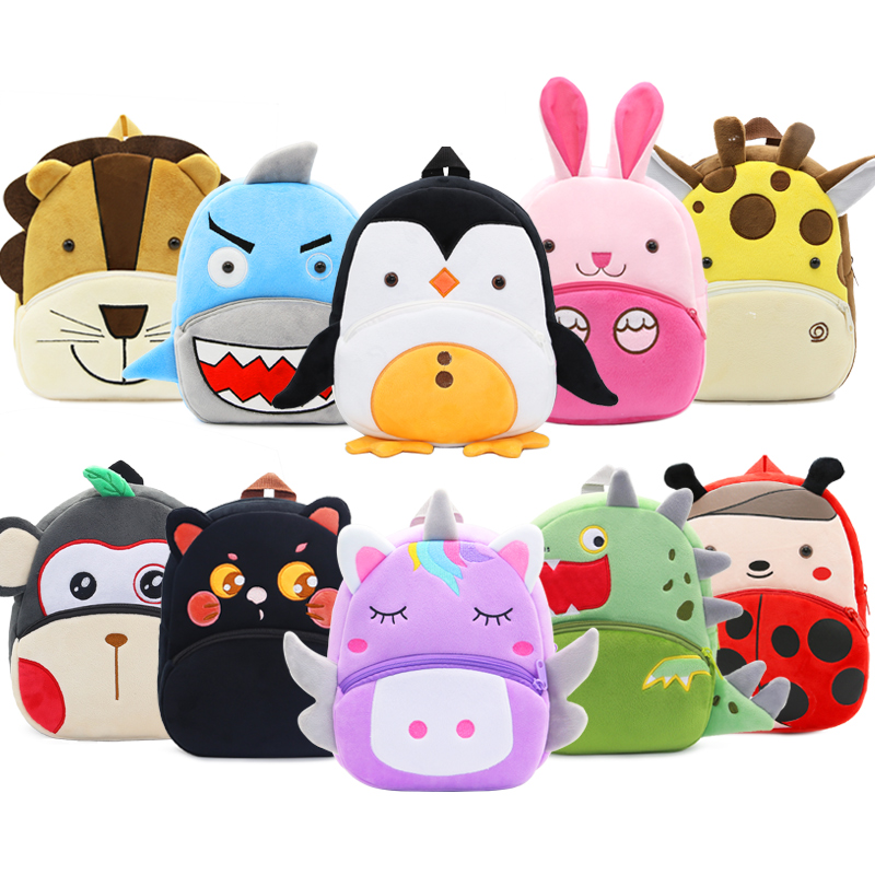 Baby Gear - Mochilas escolares de felpa con dibujos