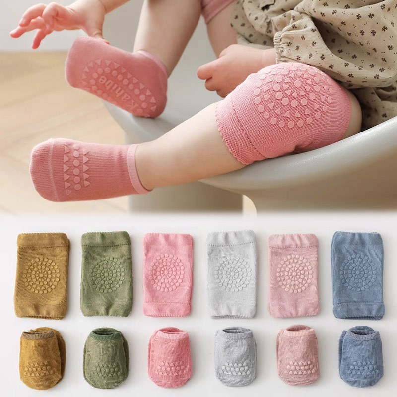 Unisex Baby Socks Non Slip - 3 juegos de calcetines y rodilleras