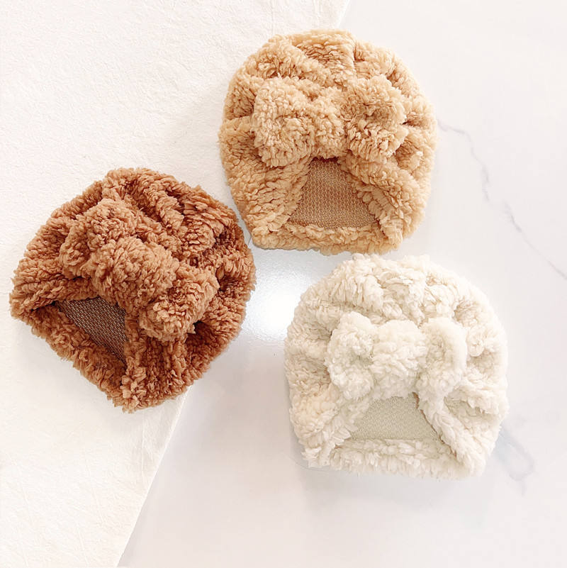 Infant Beanie Hat With Ears - Lindo turbante con nudo para bebé