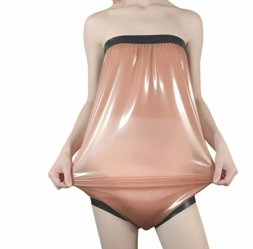 Diapering - Pantalones cortos de goma transparentes rosas