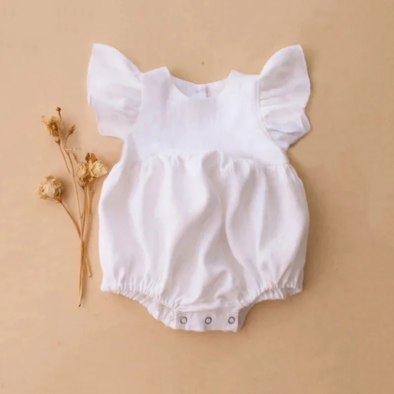 Baby Summer Linen Sleeveless Jumpsuit - Ropa de lino y algodón para