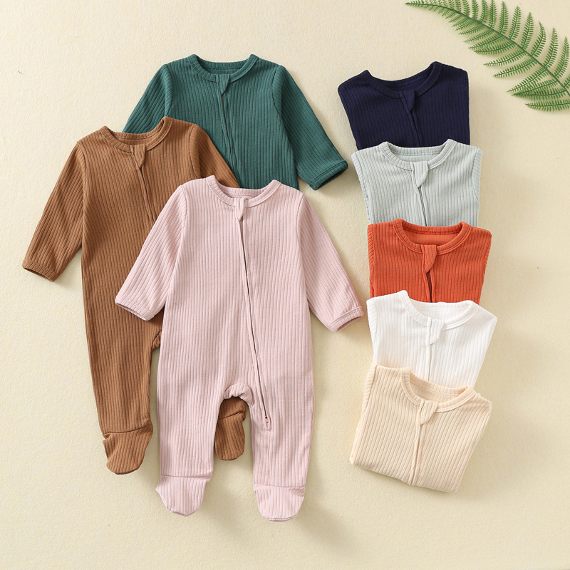 Cotton Baby Onesies Zipper - Pijama Enterizo de Bebé para Otoño
