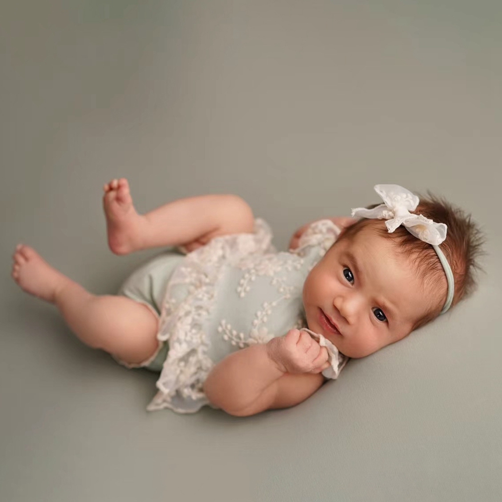 Newborn Baby Girl Romper Floral - Conjunto de Ropa para Fotografía de
