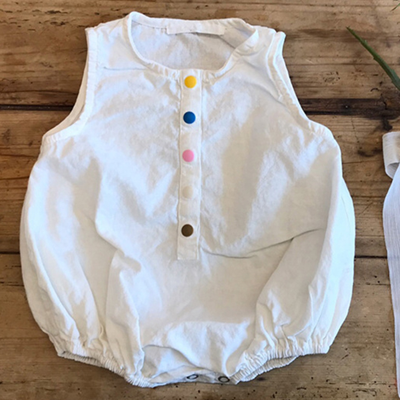 Pelele de lino y algodón para  - Baby Summer Linen Sleeveless Jumpsuit reseña y precio