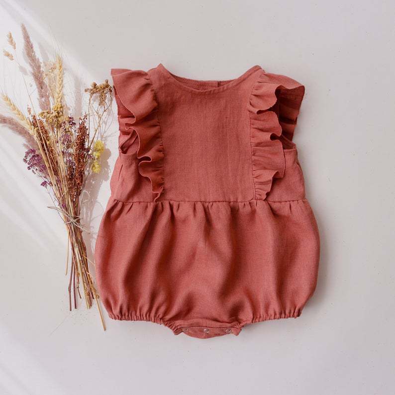 Pelele de lino y algodón para  - Baby Summer Linen Sleeveless Jumpsuit reseña y precio