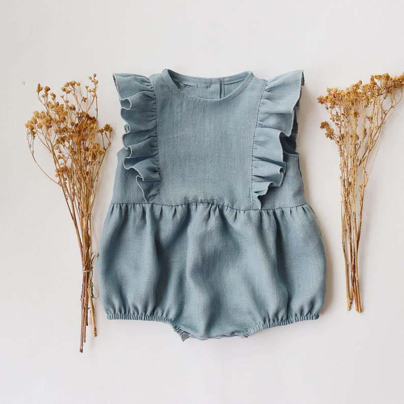 Pelele de lino y algodón para  - Baby Summer Linen Sleeveless Jumpsuit reseña y precio