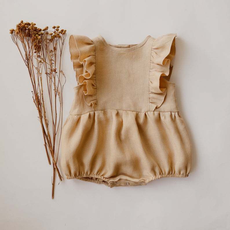 Pelele de lino y algodón para  - Baby Summer Linen Sleeveless Jumpsuit reseña y precio