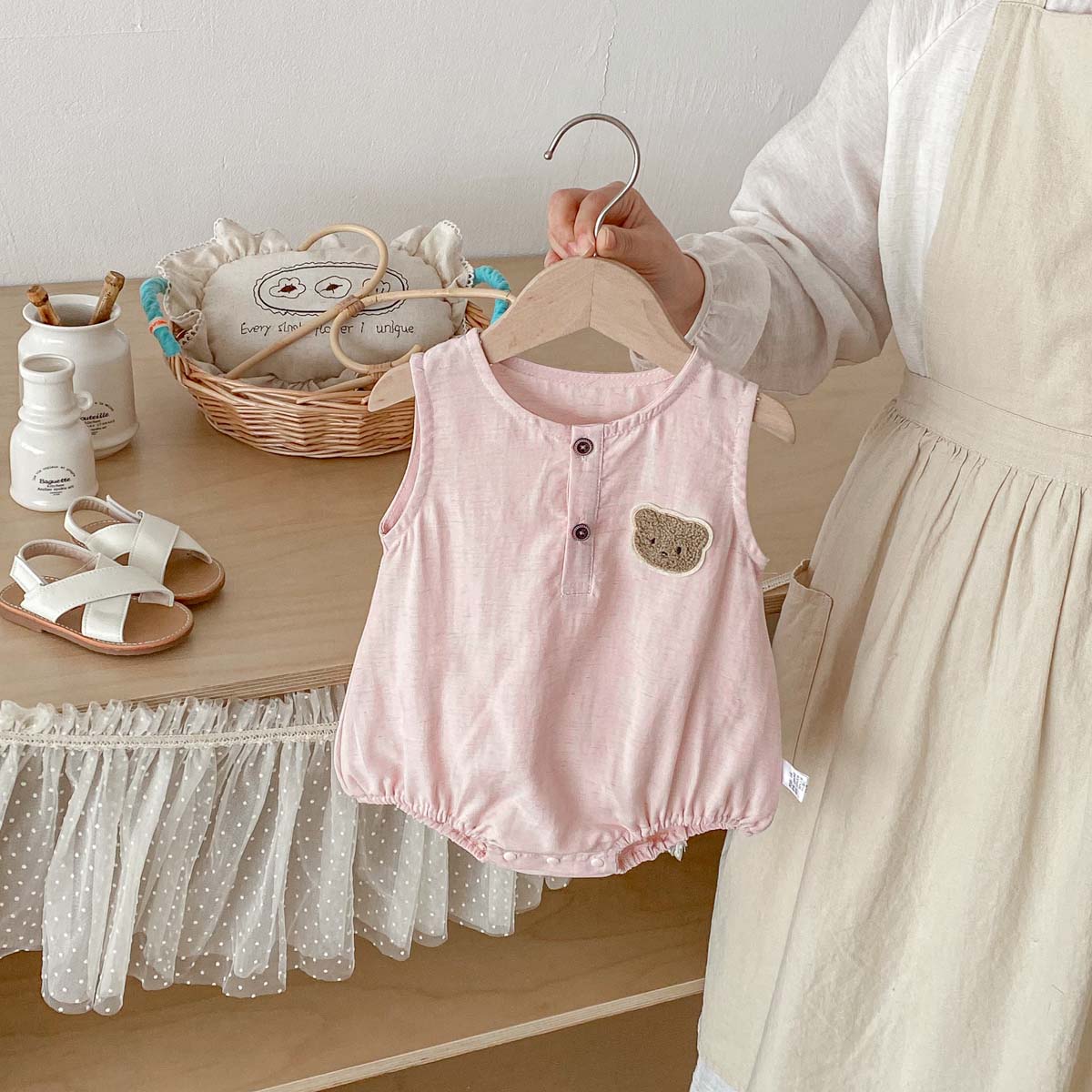 Mono de Verano para Bebé con D - Baby Summer Linen Sleeveless Jumpsuit reseña y precio