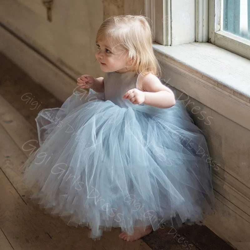 Vestido de niña de flores azul - Toddler Girl Tulle Party Dress reseña y precio