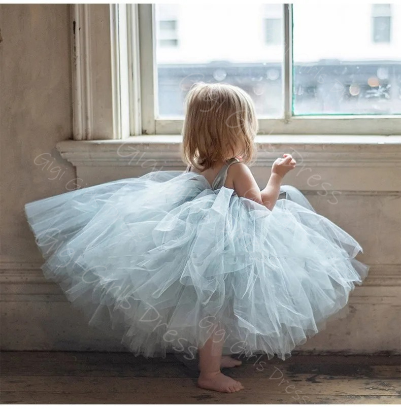 Vestido de niña de flores azul - Toddler Girl Tulle Party Dress reseña y precio