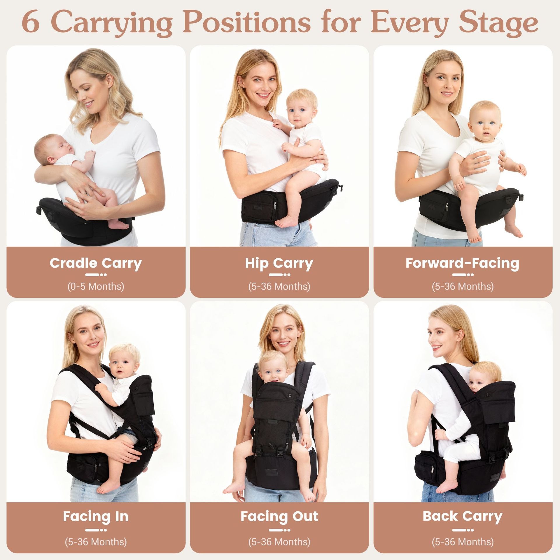 Portabebés con asiento de cade - Ergonomic Baby Carrier Newborn To Toddler reseña y precio