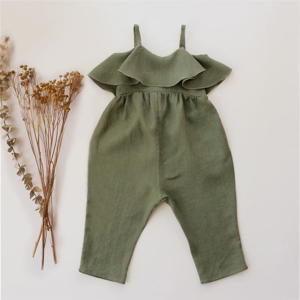 Ropa de verano para niña peque - Baby Summer Linen Sleeveless Jumpsuit reseña y precio