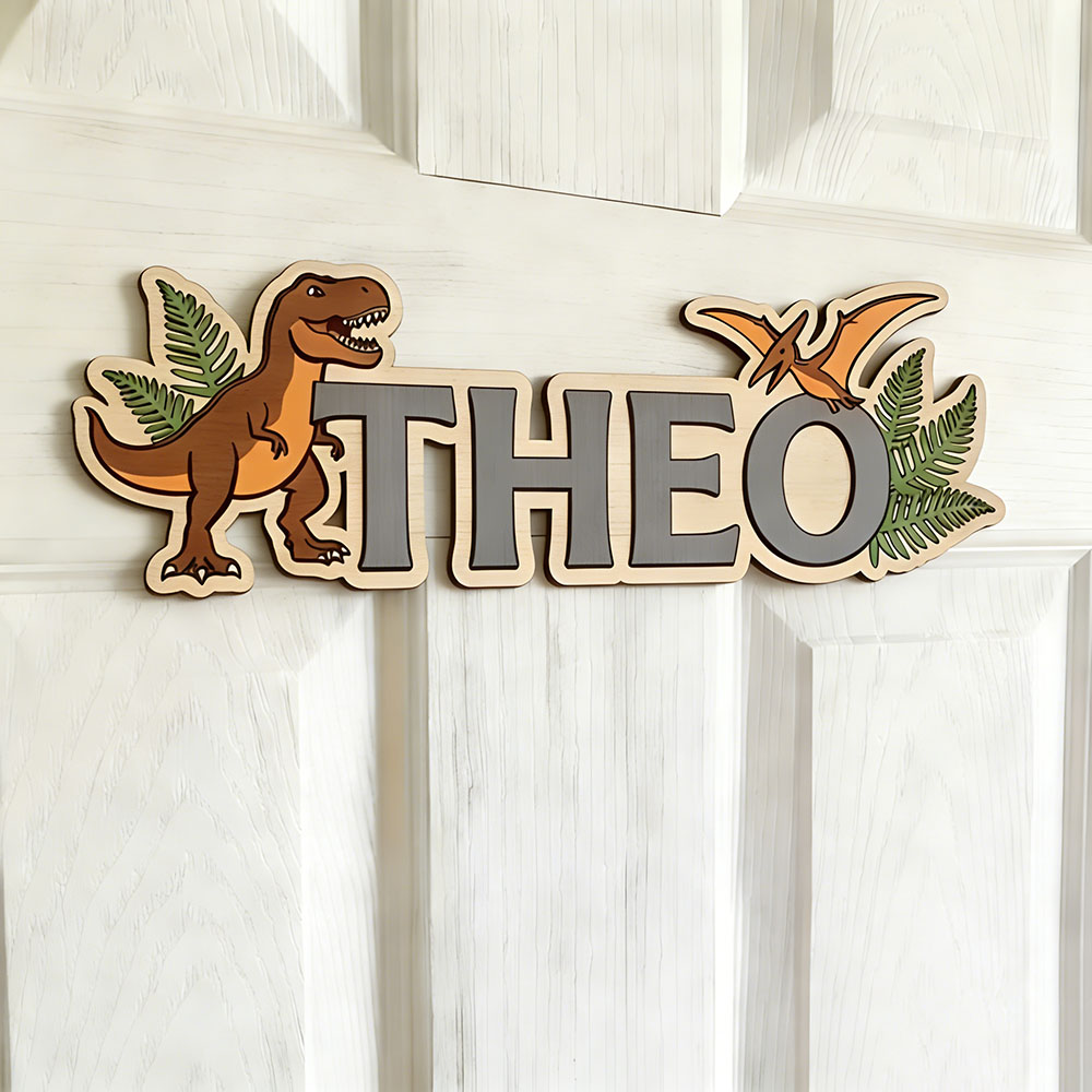 Letrero con nombre de dinosaur - Nursery reseña y precio