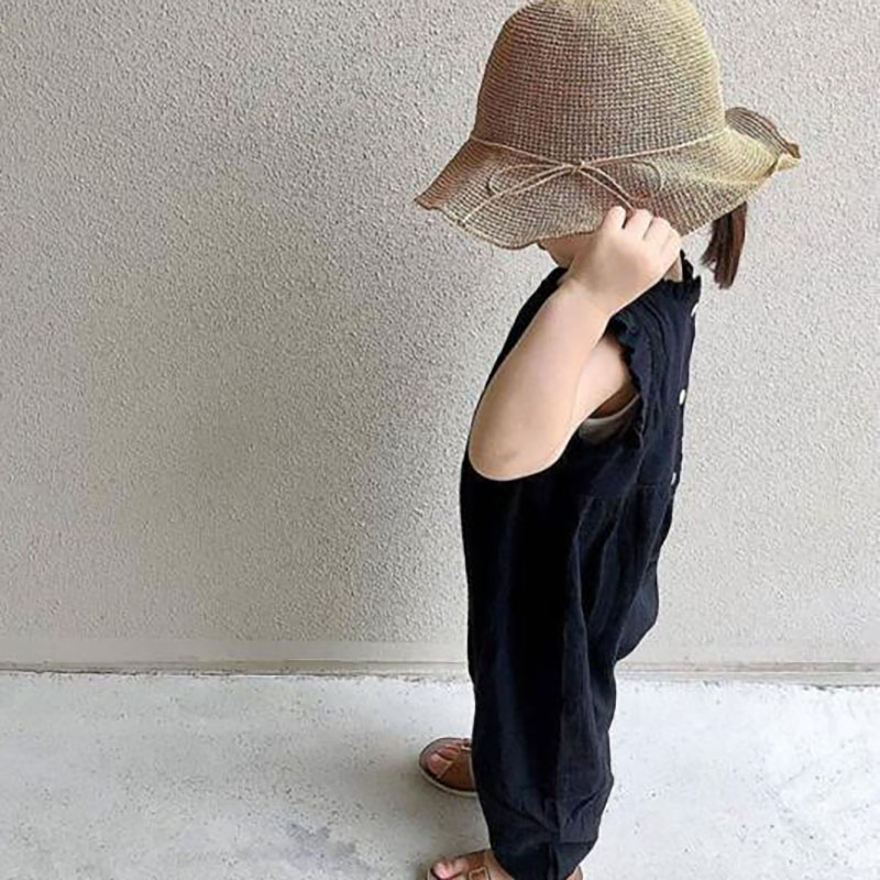 Milangel-peleles de verano par - Baby Summer Linen Sleeveless Jumpsuit reseña y precio