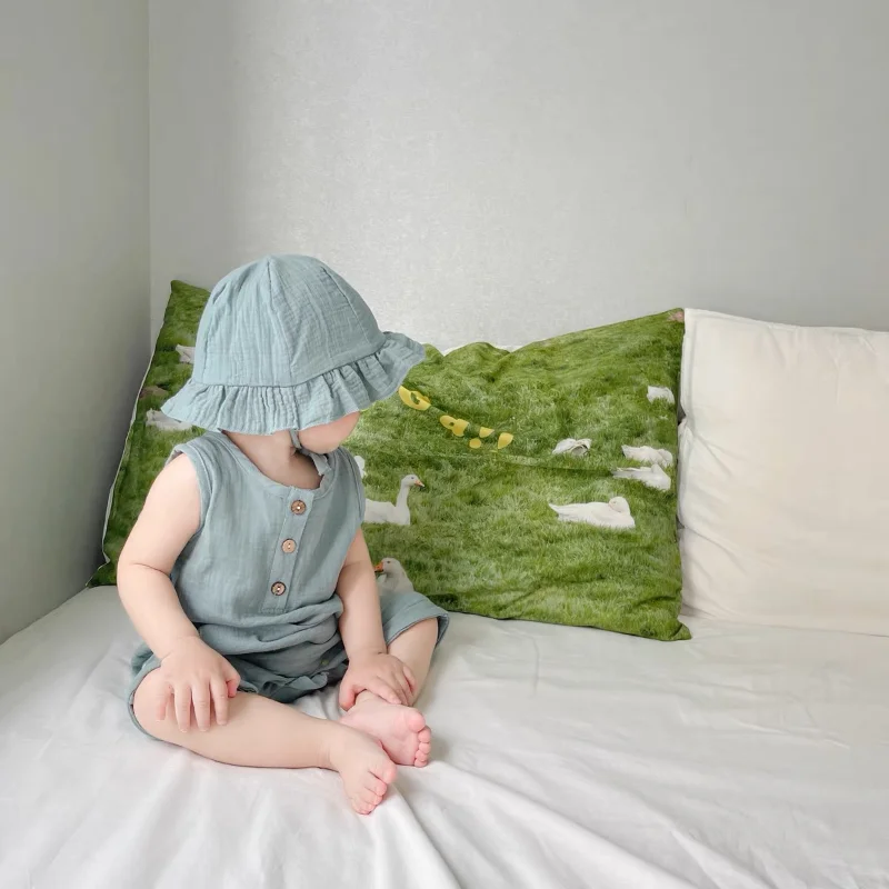 2 unids/set de ropa de verano  - Baby Summer Linen Sleeveless Jumpsuit reseña y precio