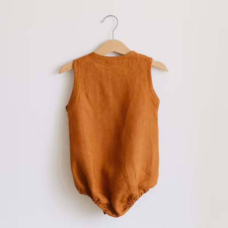Pelele de algodón y lino para  - Baby Summer Linen Sleeveless Jumpsuit reseña y precio