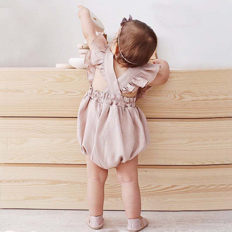 Monos de Verano para Bebés Niñ - Baby Summer Linen Sleeveless Jumpsuit reseña y precio