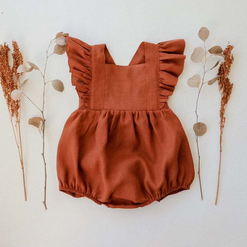 Monos de Verano para Bebés Niñ - Baby Summer Linen Sleeveless Jumpsuit reseña y precio