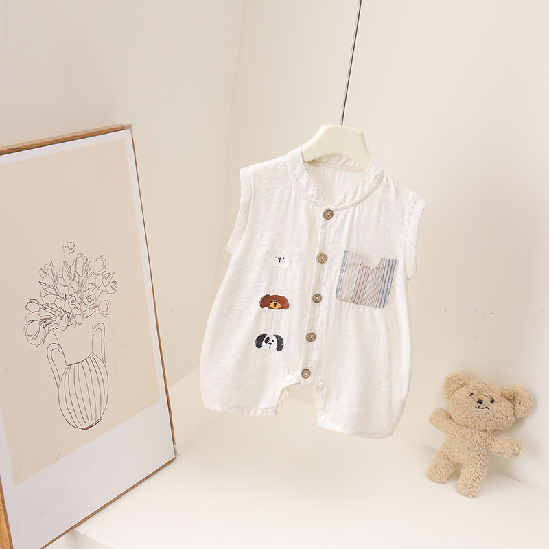 Mono de verano para bebés, mon - Baby Summer Linen Sleeveless Jumpsuit reseña y precio